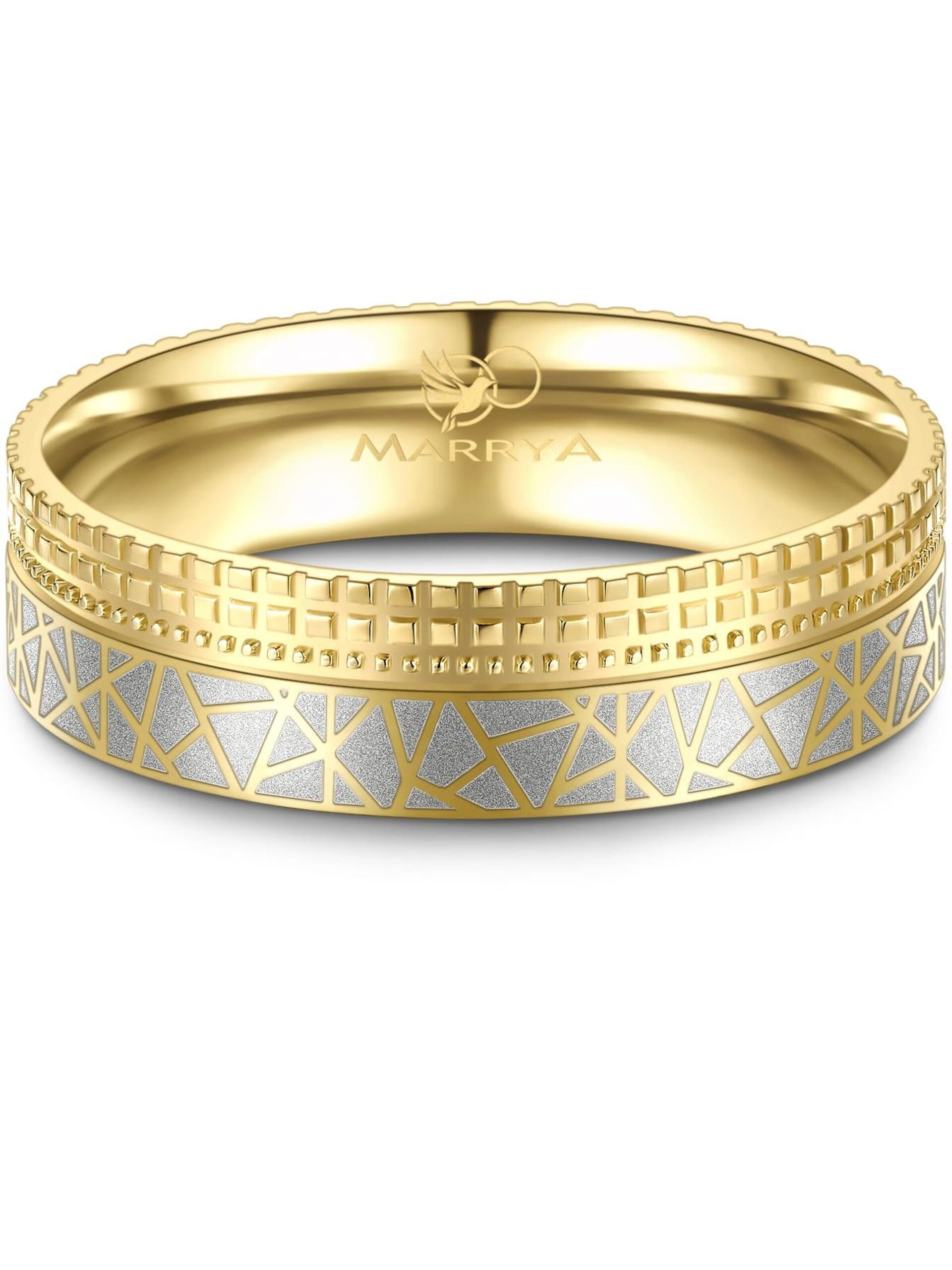 MARRYA Ring 'MARRYA ES-37 Ehering aus Edelstahl Gold plattiert' dam