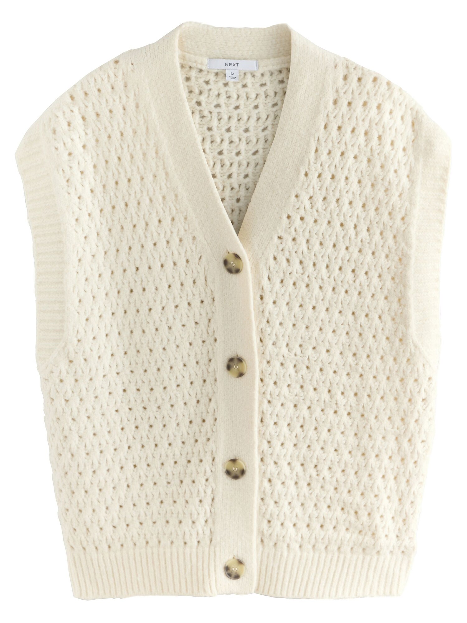 Next Vestă tricotată  ecru