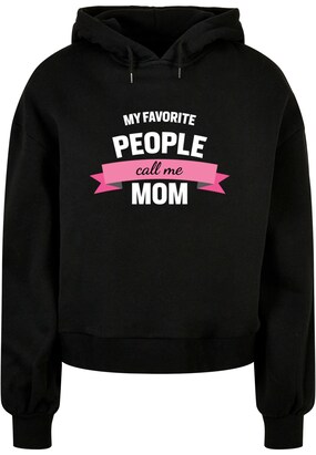 Merchcode Sweatshirt ‘Mothers Day – My Favorite People Call Me Mom’ Pink / Zwart / Wit