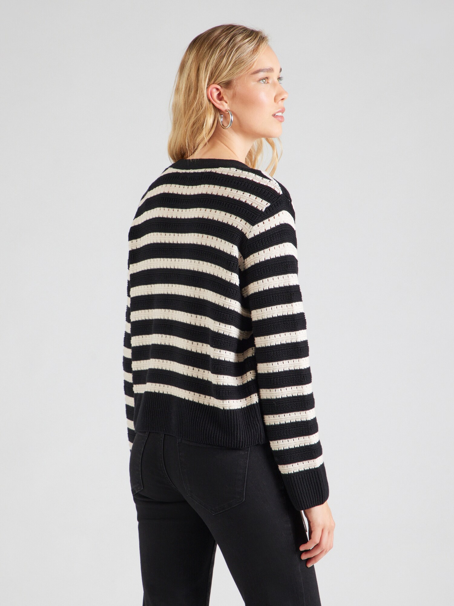 VERO MODA Kardigán 'VMCALLA' krémová / čierna (obrázok 3)
