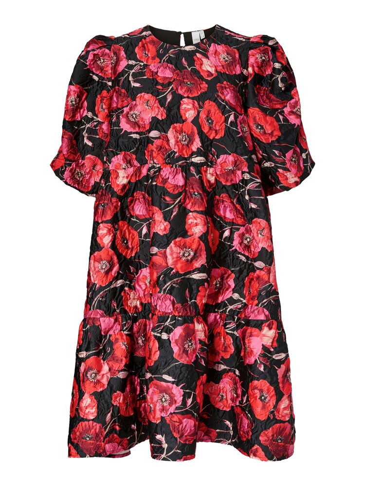 YAS Kleid 'YASPOPPINA' Damen Größe 38 hellpink / rot / schwarz Winterkleid