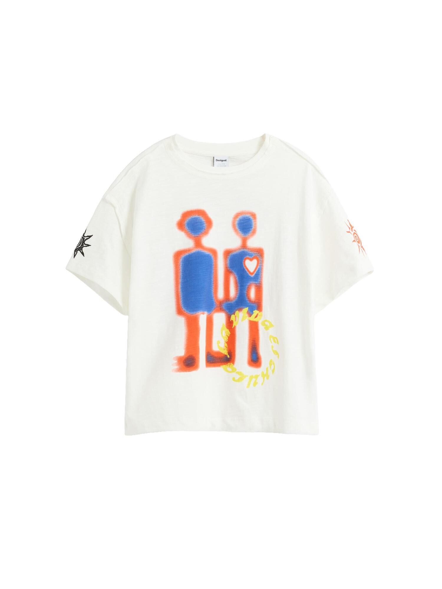 Desigual Tričko  kráľovská modrá / žltá / oranžová / biela