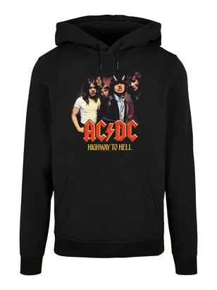 F4NT4STIC Trui ‘ACDC Rock Band Music Highway To Hell Group’ Zwart