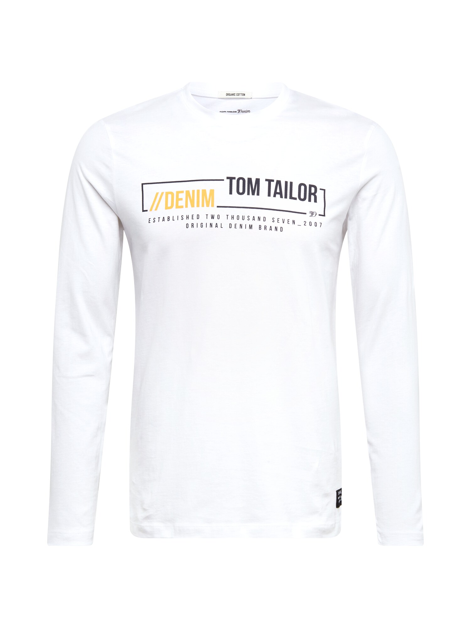 TOM TAILOR DENIM Marškinėliai  balta / oranžinė / juoda