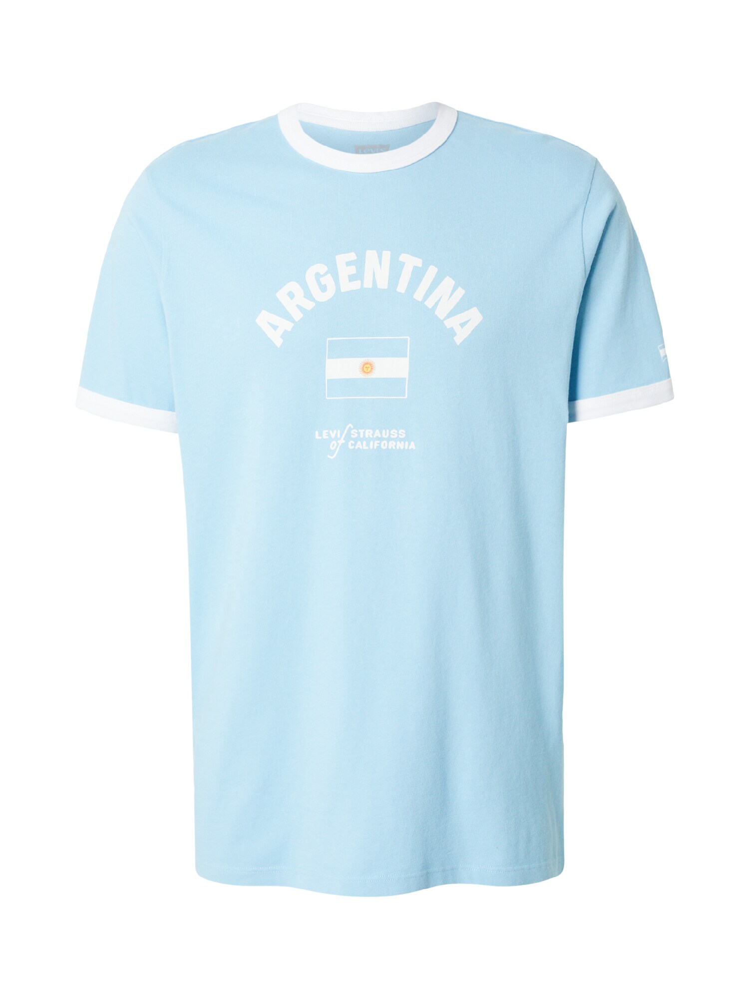 LEVIS ® Tricou Argentina  Ringer Tee albastru deschis / galben / alb