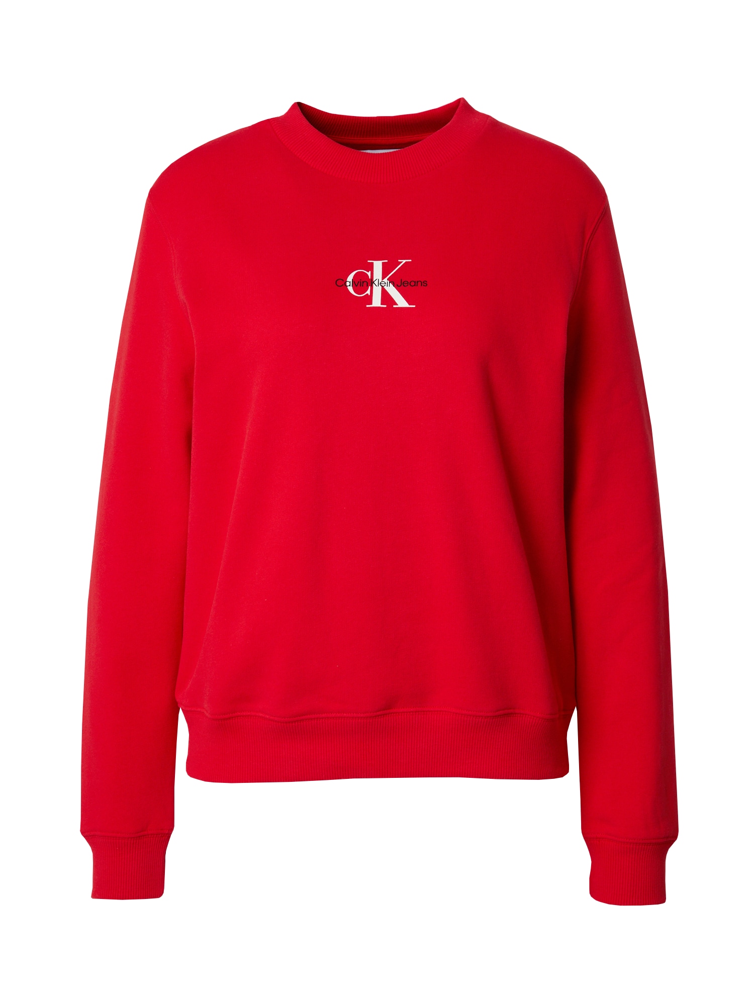Calvin Klein Jeans Megztinis be užsegimo raudona / juoda / balta