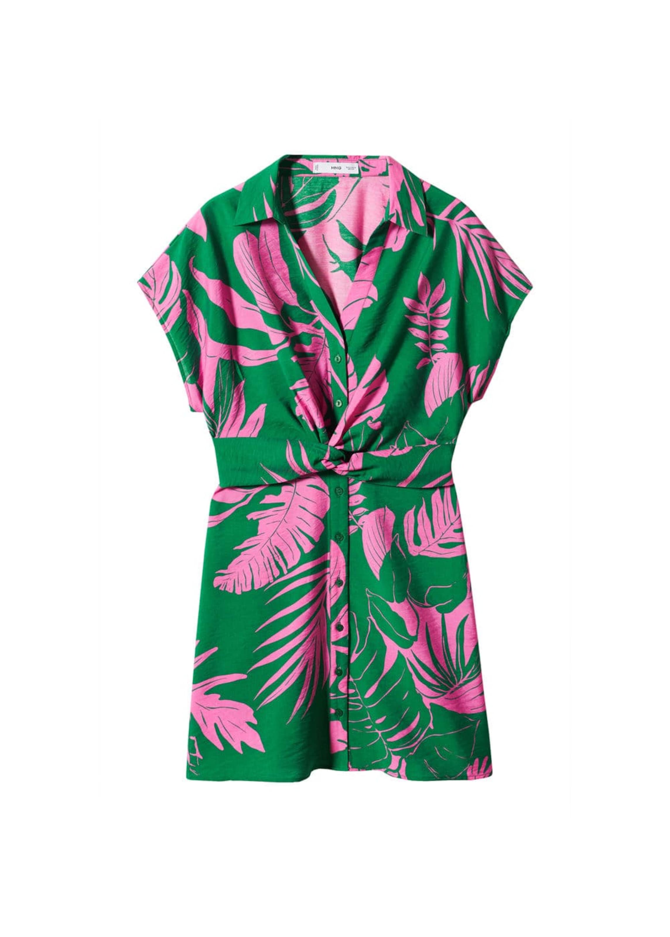 MANGO Košulja haljina 'Mila'  zelena / roza