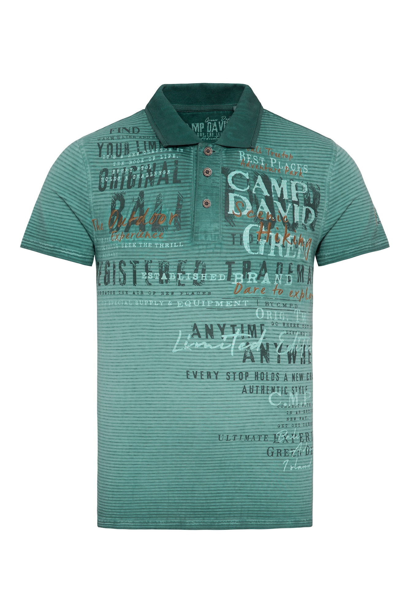 Thumbnail - Gestreiftes Polo mit Prints und Stickereien