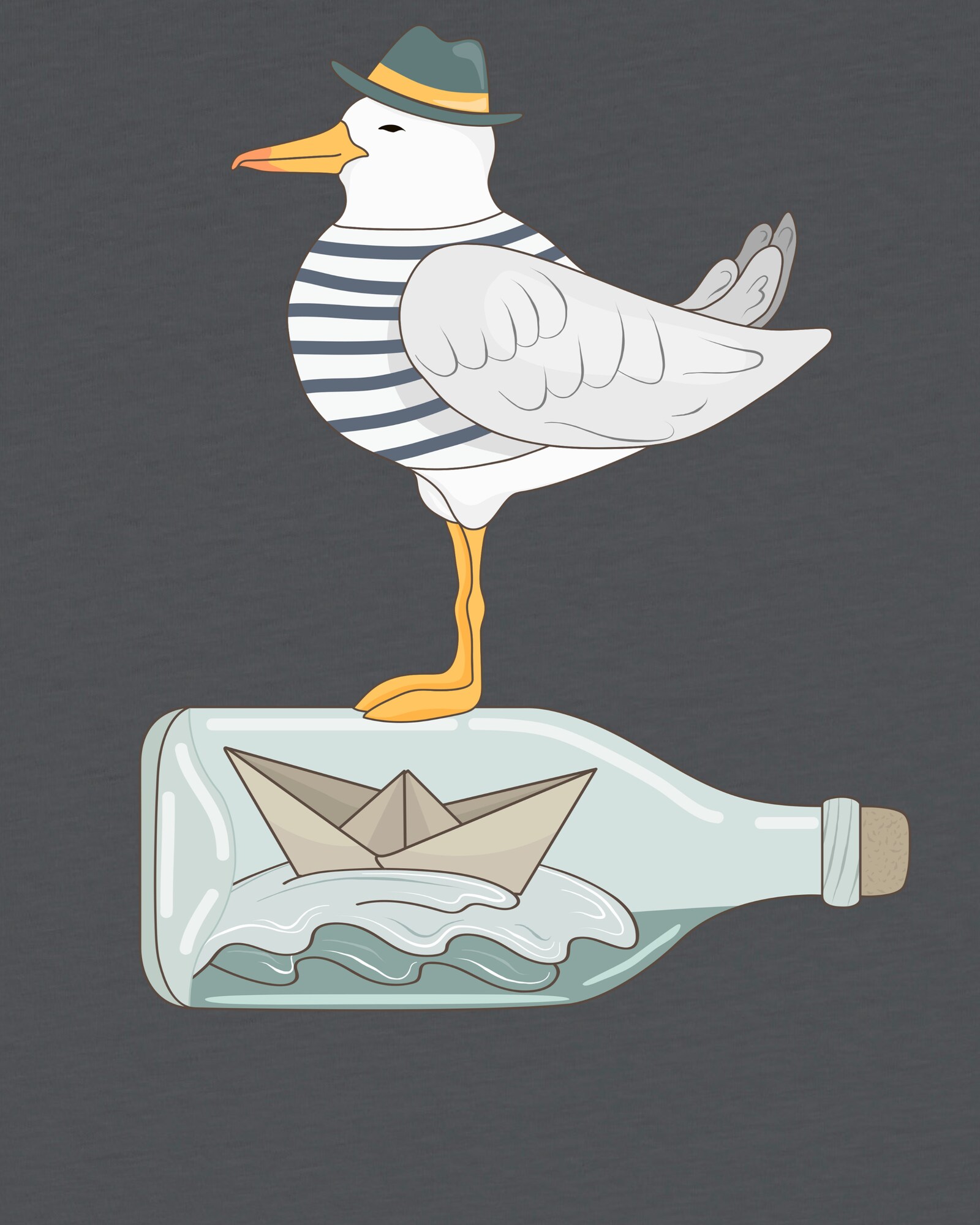 Thumbnail - T-Shirt 'Möwe mit Hut'