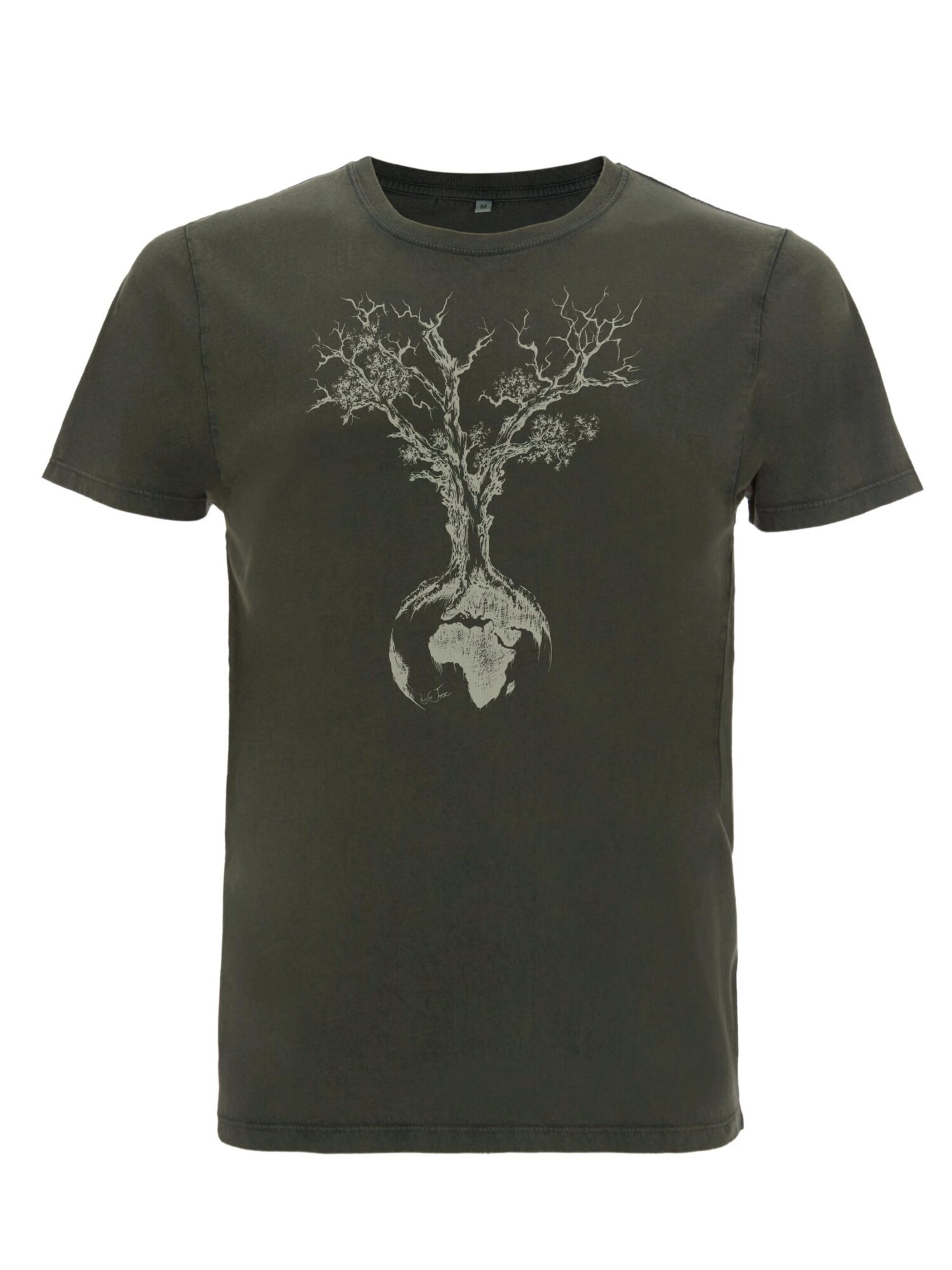 Life-Tree Majica 'Fairwear Organic Weltenbaum' zelena