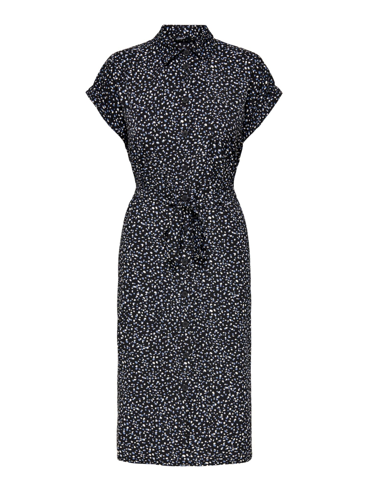 ONLY Palaidinės tipo suknelė 'Hannover' mėlyna dūmų spalva / juoda / balta