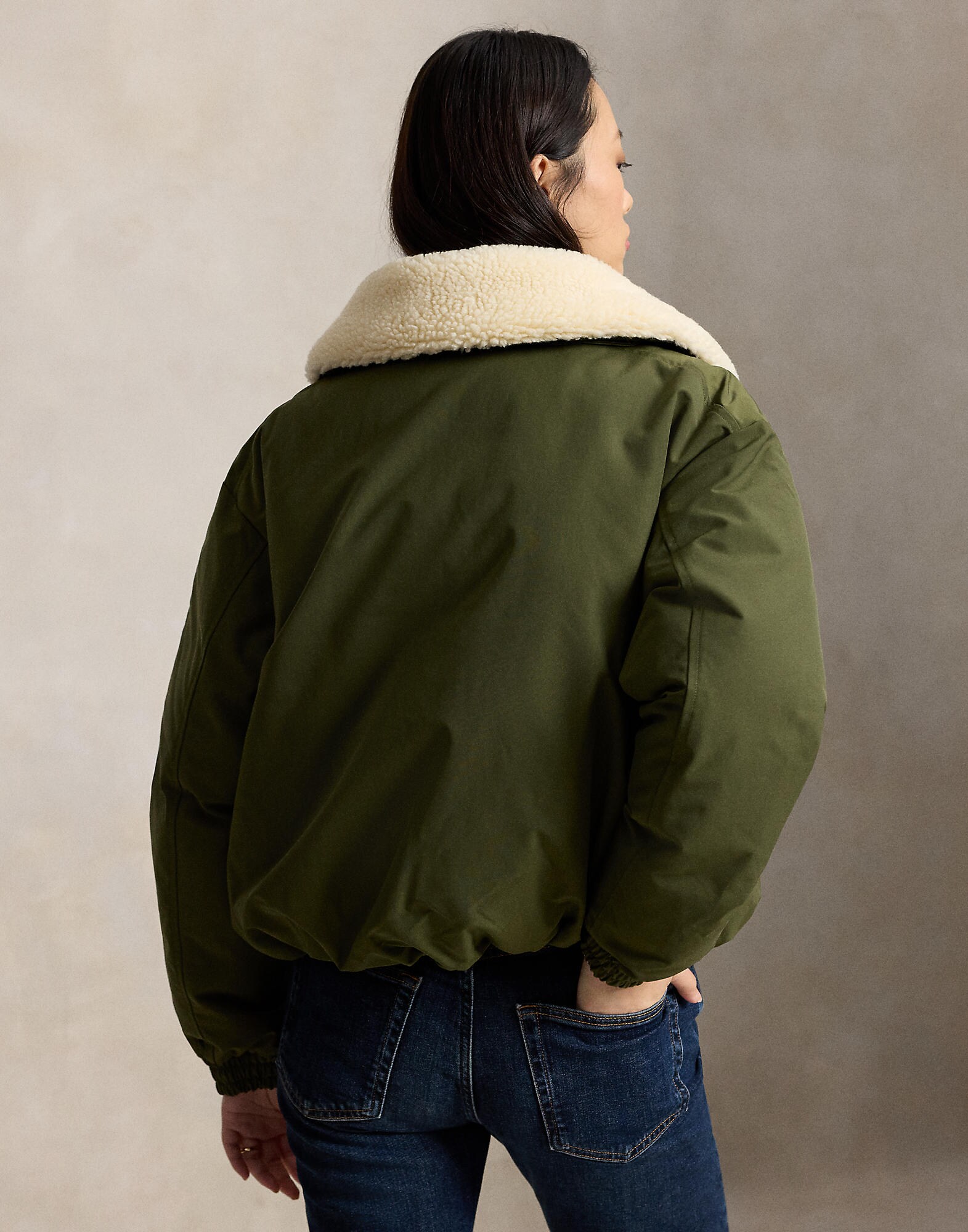 Polo Ralph Lauren Chaqueta de invierno oliva / offwhite – imagen 3