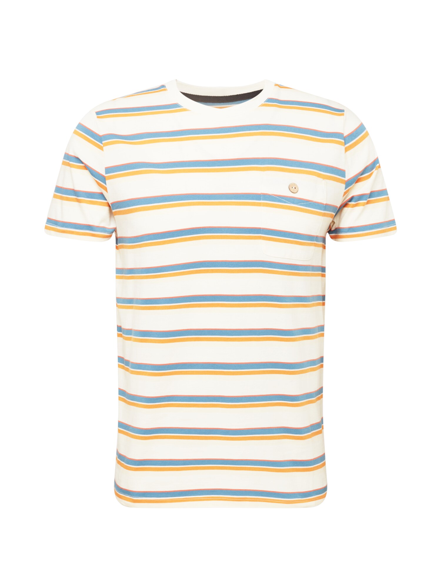 FAGUO Marškinėliai 'OLONNE' kremo / mėlyna dūmų spalva / oranžinė / aukso geltonumo spalva