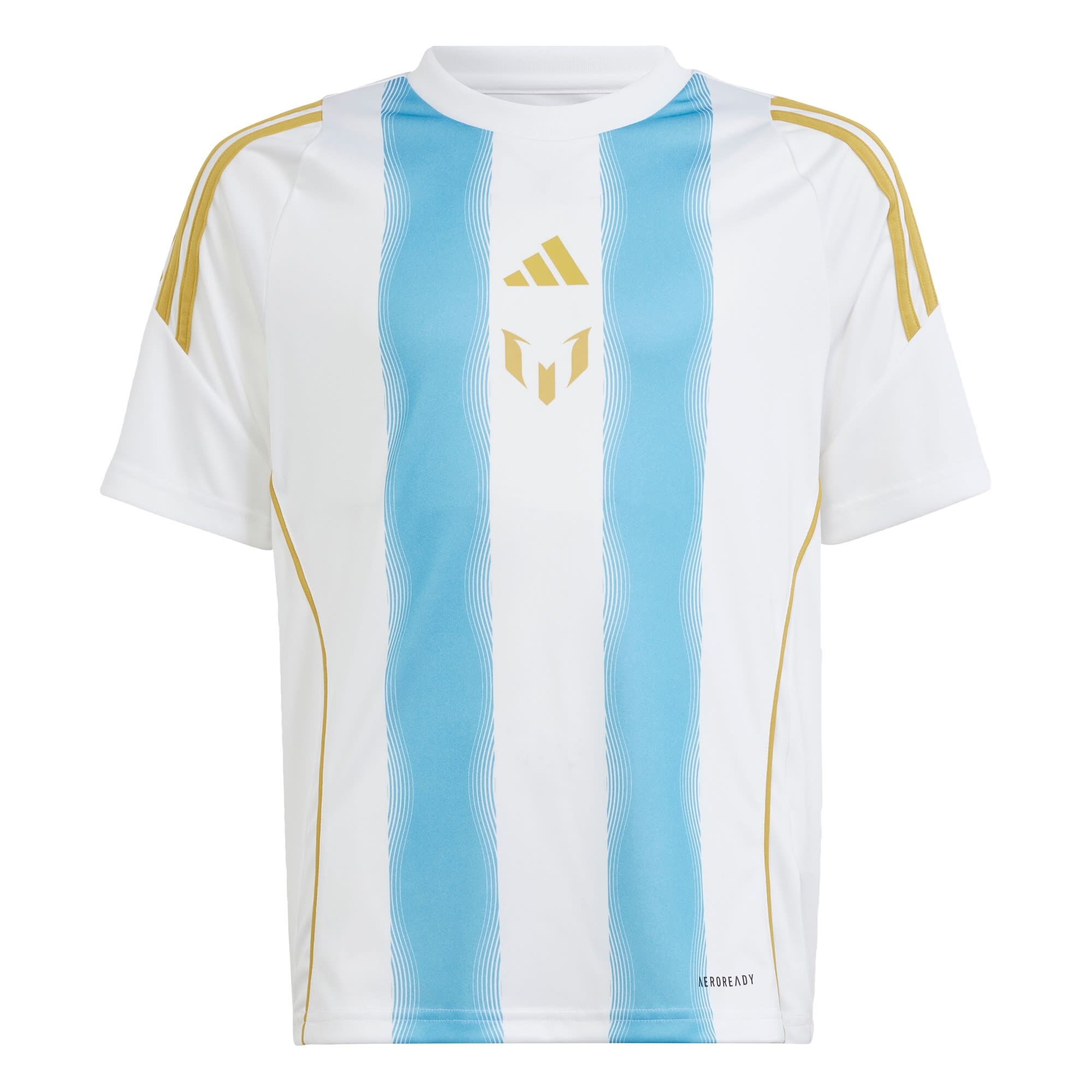 ADIDAS PERFORMANCE Функционална тениска 'Pitch 2 Street Messi'  светлосиньо / злато / бяло