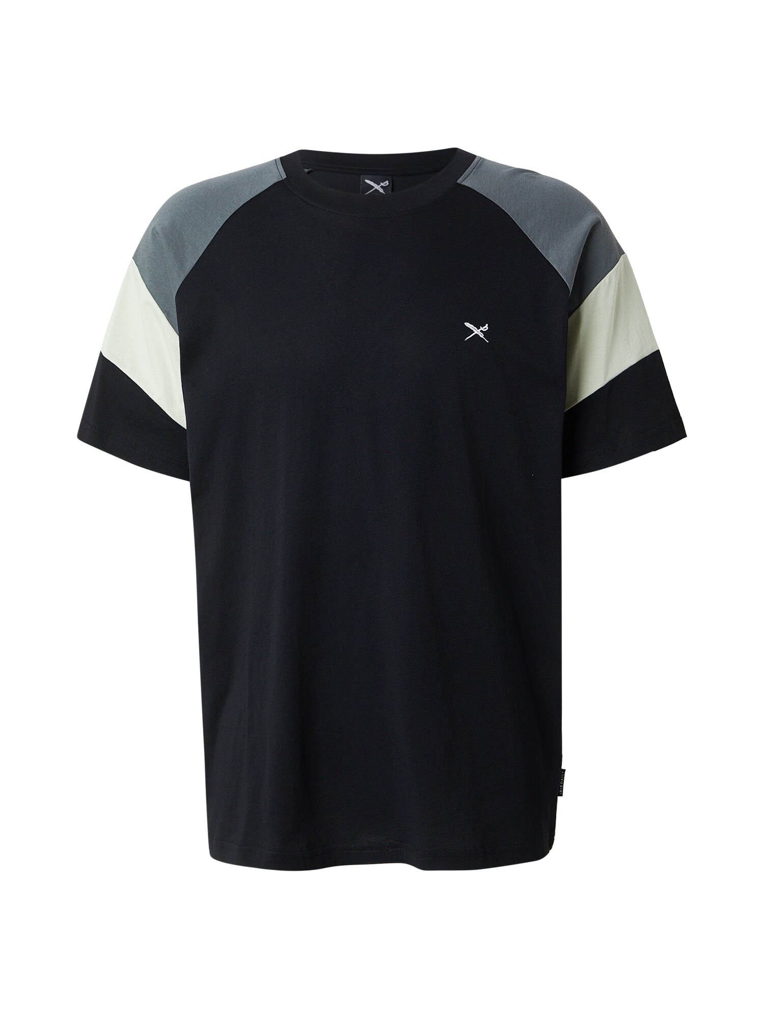 Iriedaily Tricou Flowing  gri / negru / alb natural