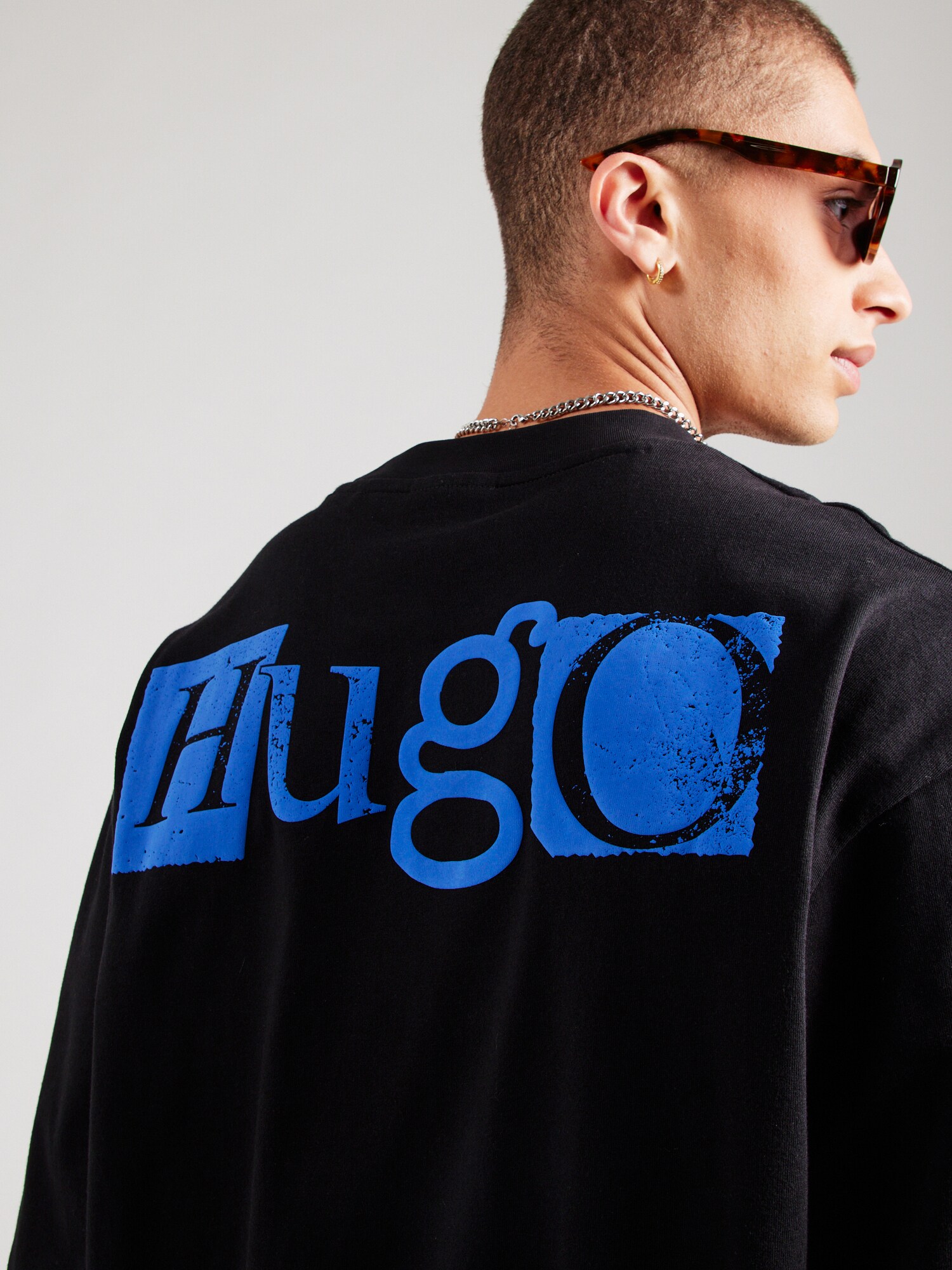 HUGO Póló 'Nilcrew'  kék / fekete termék 2. képe