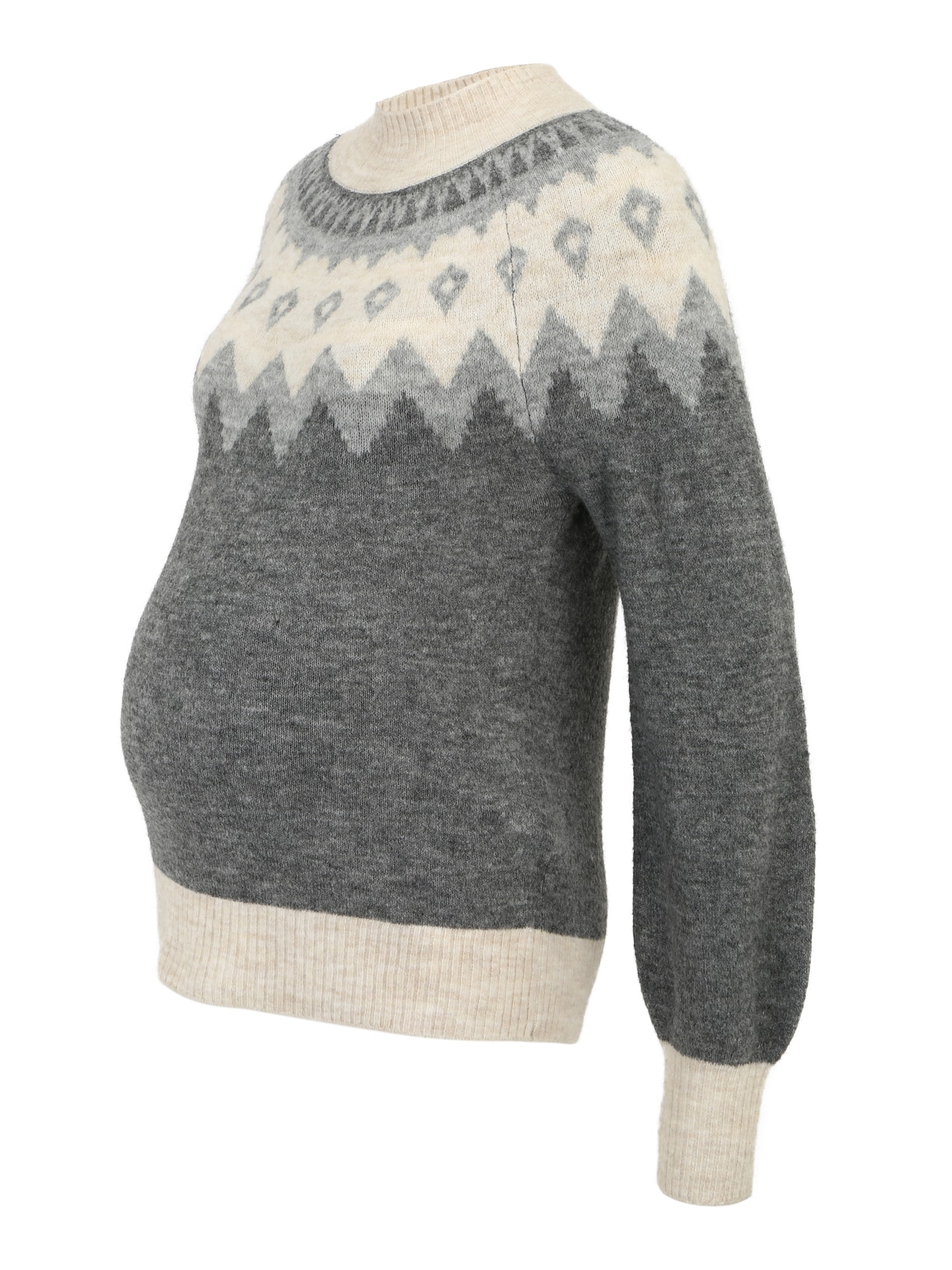 Vero Moda Maternity Vero Moda Maternity Pullover 'SIMONE' hellgrau / dunkelgrau / graumeliert