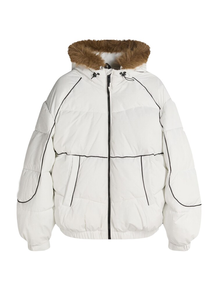Bershka Téli dzseki Férfi fehér , Méret M