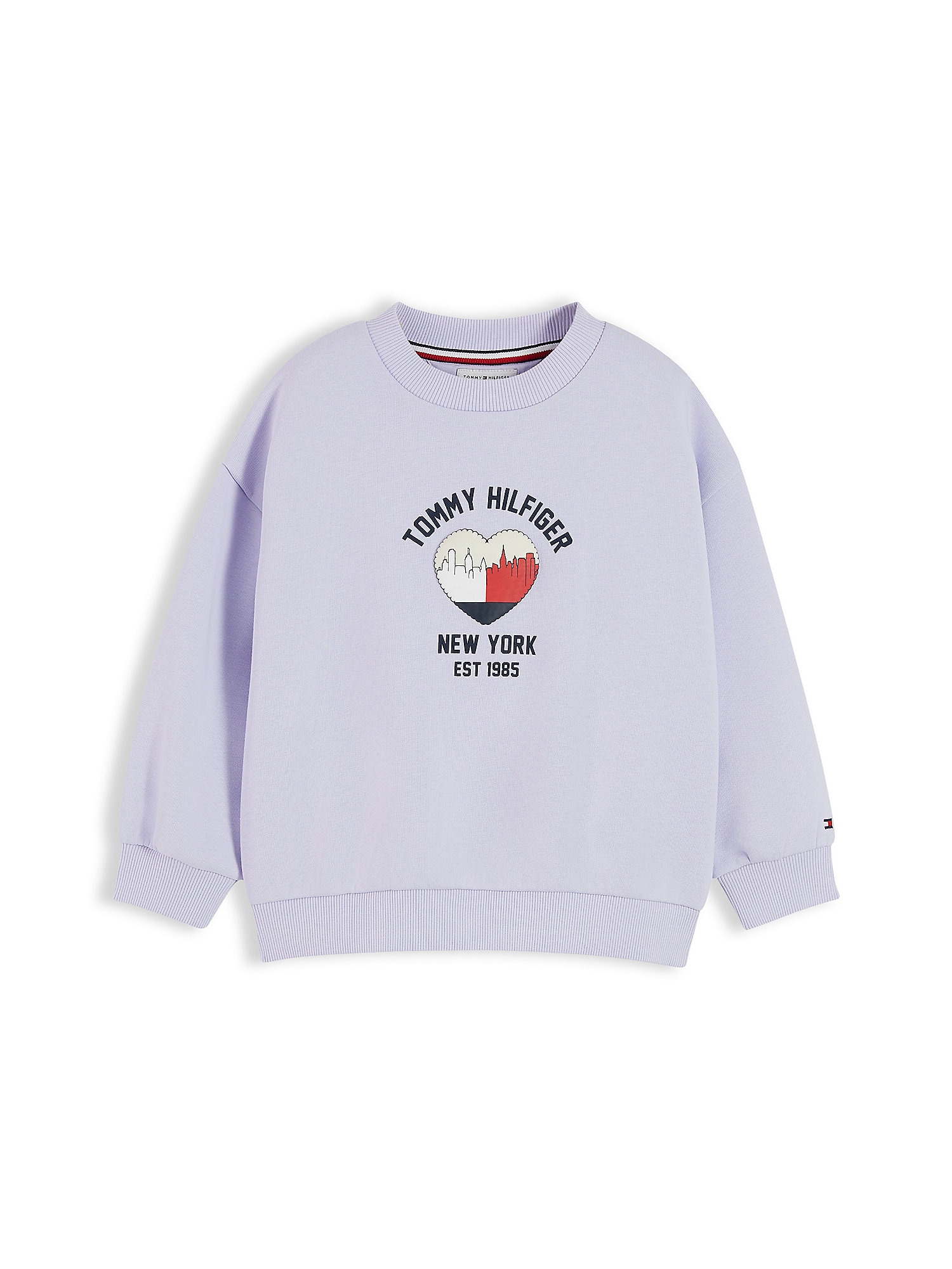 TOMMY HILFIGER Bluză de molton albastru noapte / mov liliachiu / roșu / alb