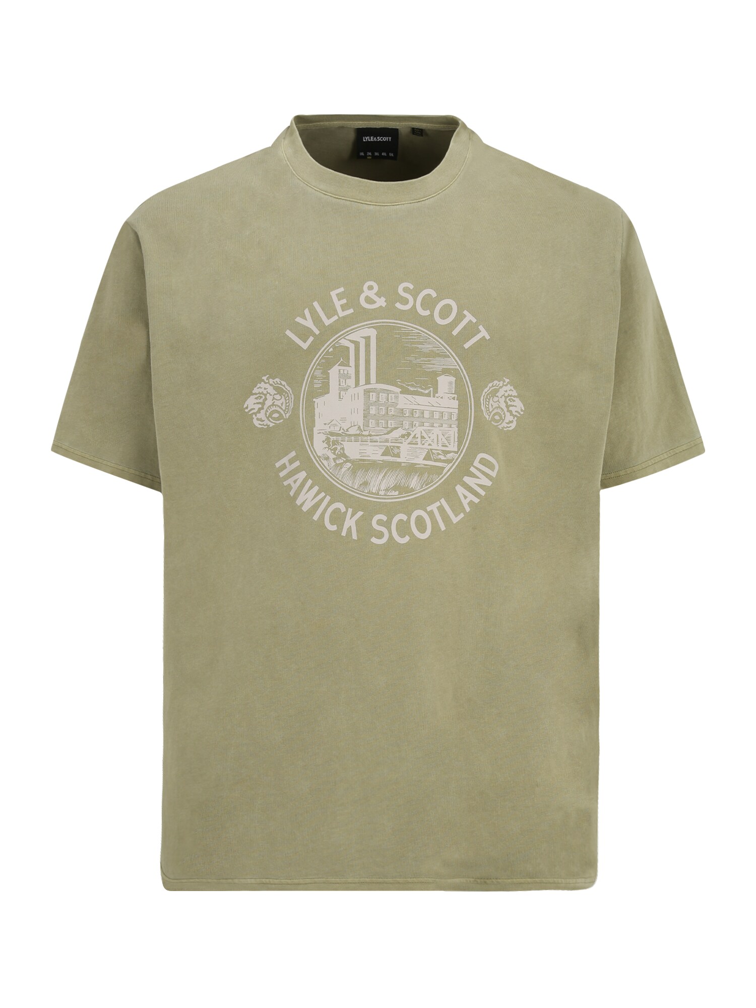 Lyle & Scott Big&Tall Тениска 'HAWICK'  маслина / пастелно зелено