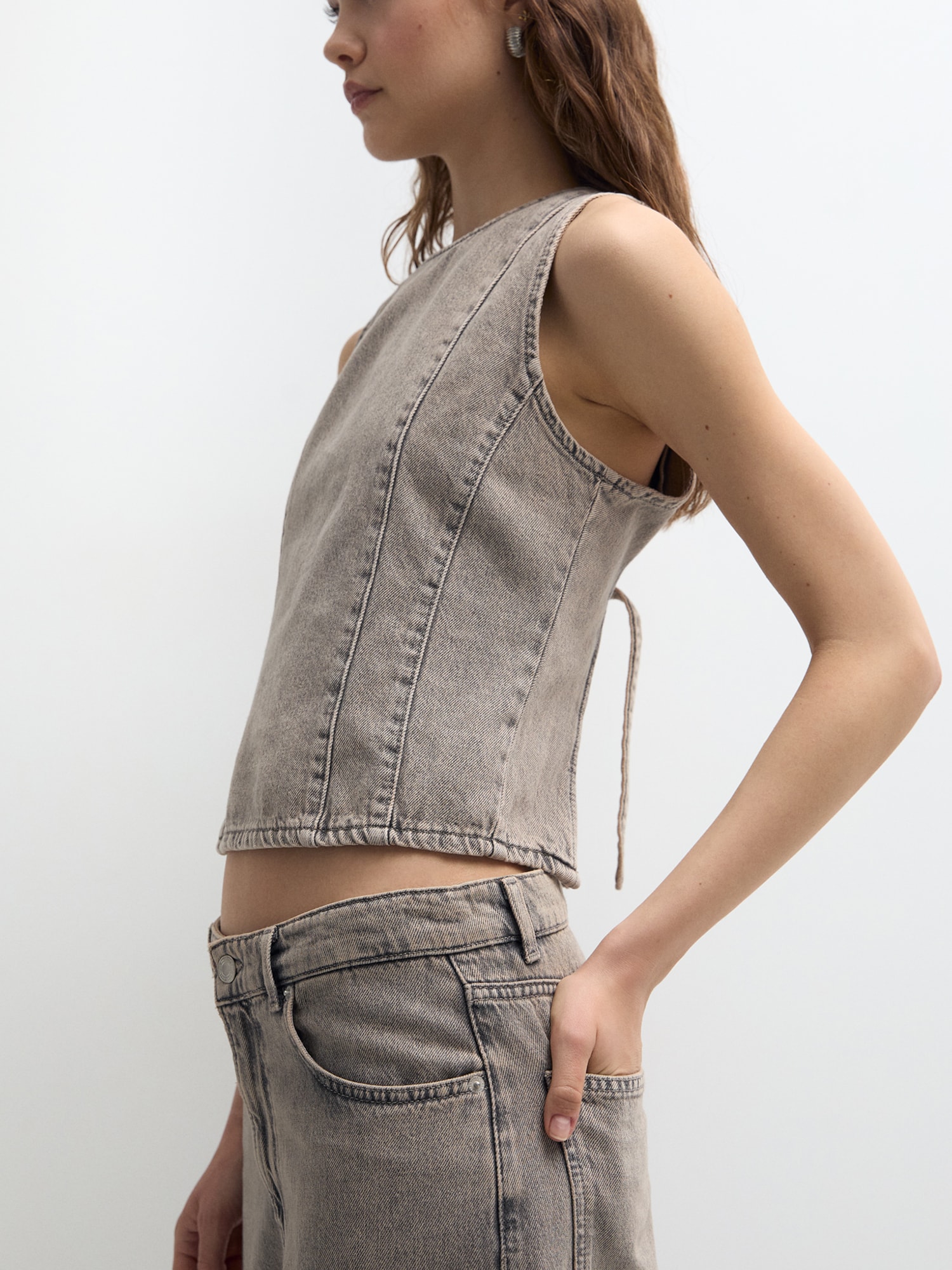 Pull&Bear Top hnedá (obrázok 5)