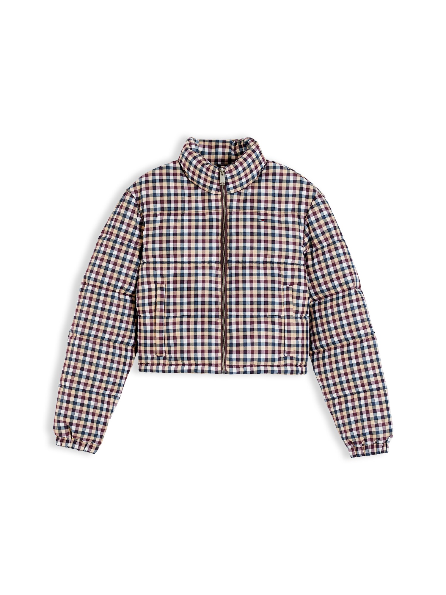 Tommy Jeans Geacă de primăvară-toamnă bej / ecru / albastru marin / roșu