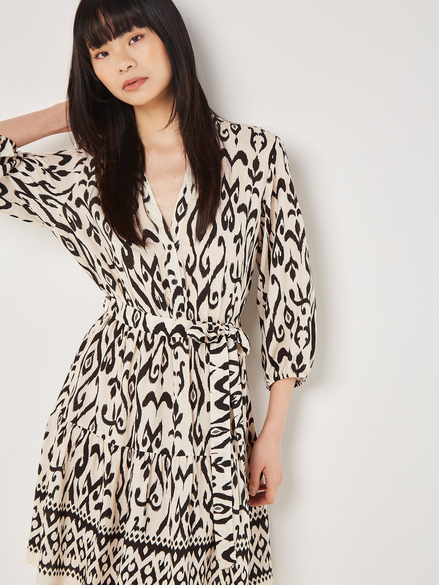 Thumbnail - Apricot Kleid Ikat