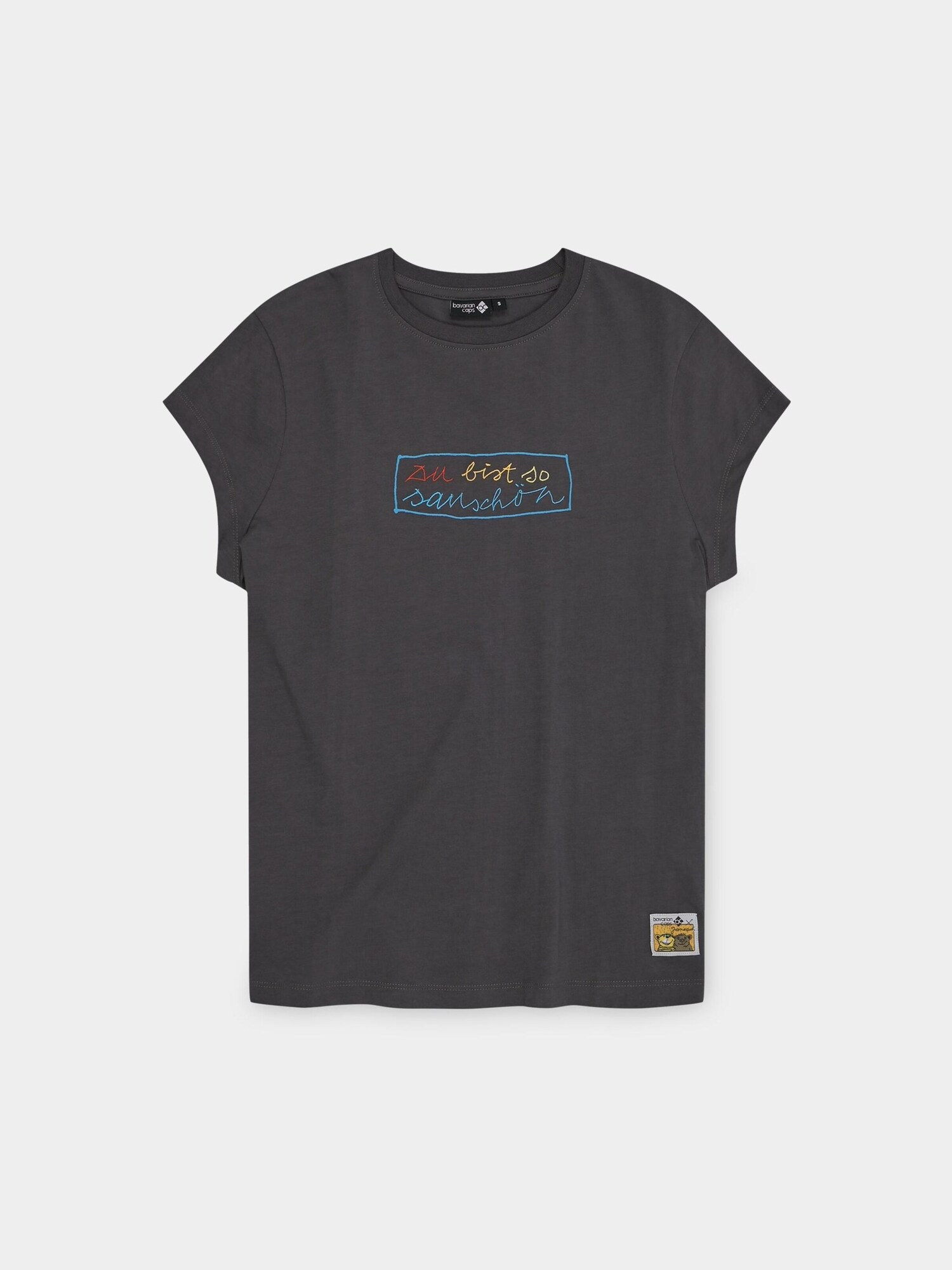 Bavarian Caps Majica 'T-Shirt "Sauschön" - dunkelgrau' tamo siva