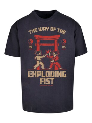 F4NT4STIC Shirt ‘The Way Of The Exploding Fist Retro Gaming SEVENSQUARED’ Donkerbeige / Blauw / Bloedrood