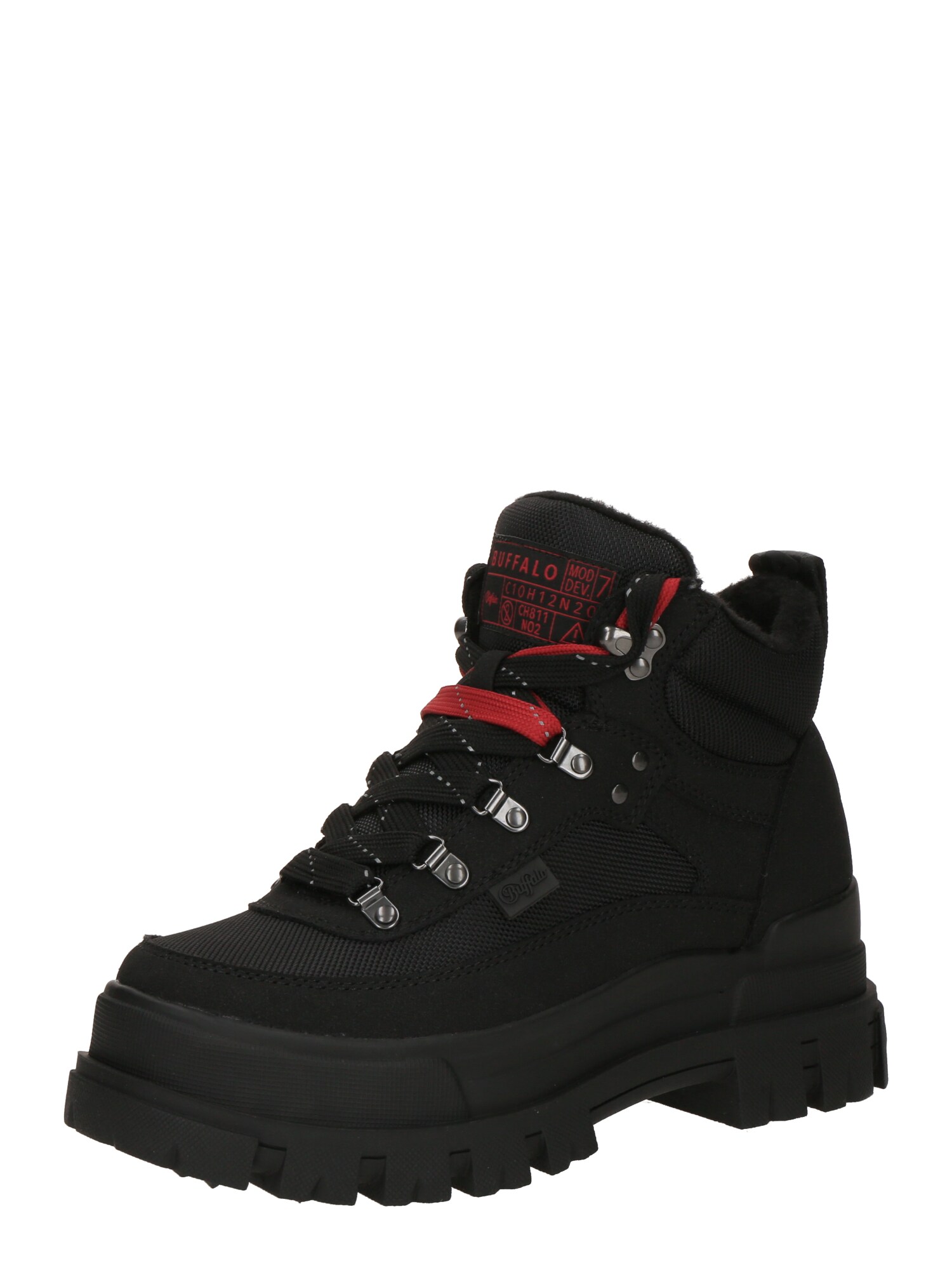 BUFFALO Botines con cordones 'Aspha'  rojo / negro