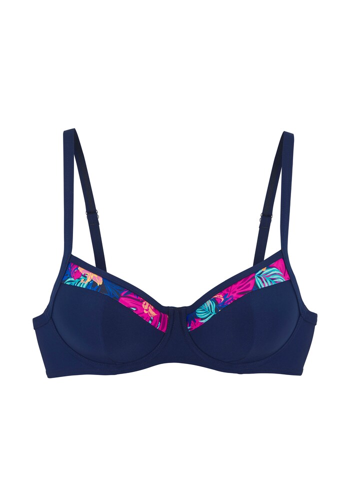 LASCANA Bikinitop Damen Größe 85 navy / türkis / kobaltblau / neonpink