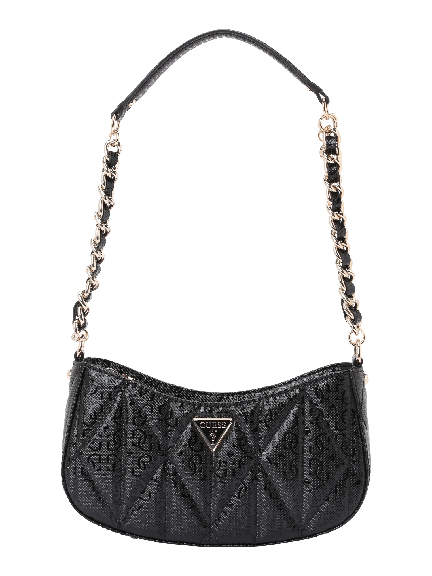 GUESS Geantă de umăr ALDINA TOP ZIP SHOULDER BAG  auriu / negru