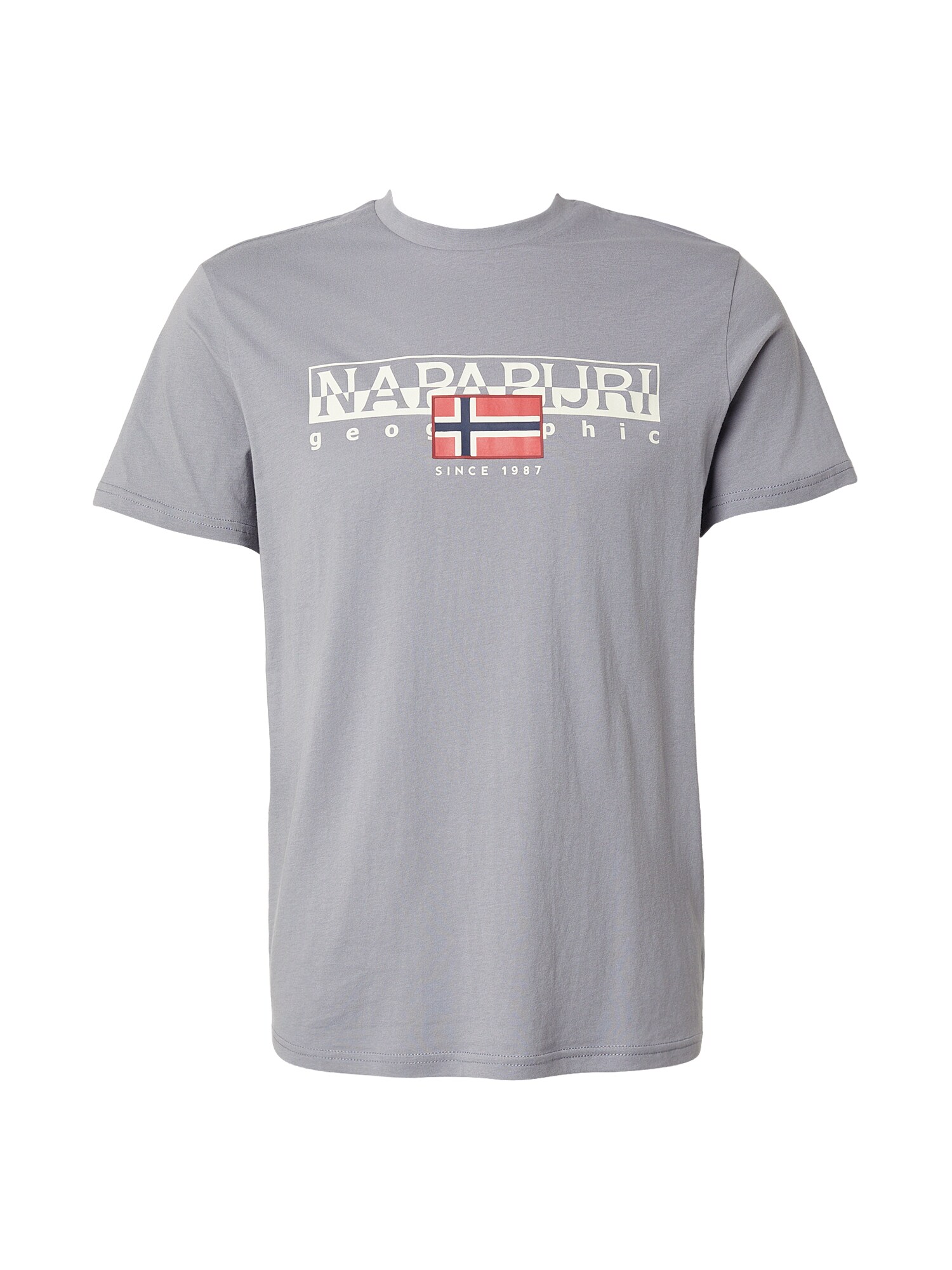 NAPAPIJRI Tricou 'S-AYLMER'  gri / roșu / alb