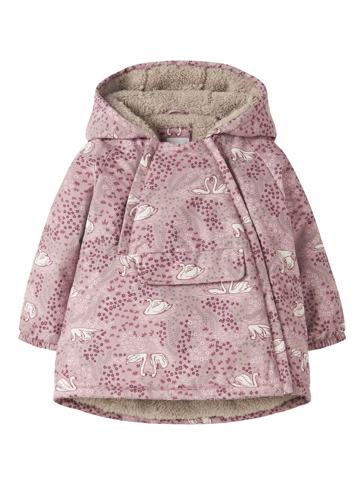 NAME IT Geacă funcțională NBFSNOW05  verde pastel / roz / roz închis / alb