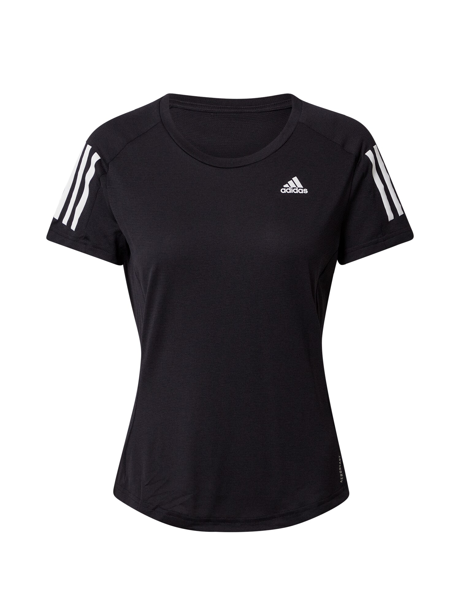 ADIDAS PERFORMANCE Sportiniai marškinėliai 'OWN THE RUN'  juoda / balta