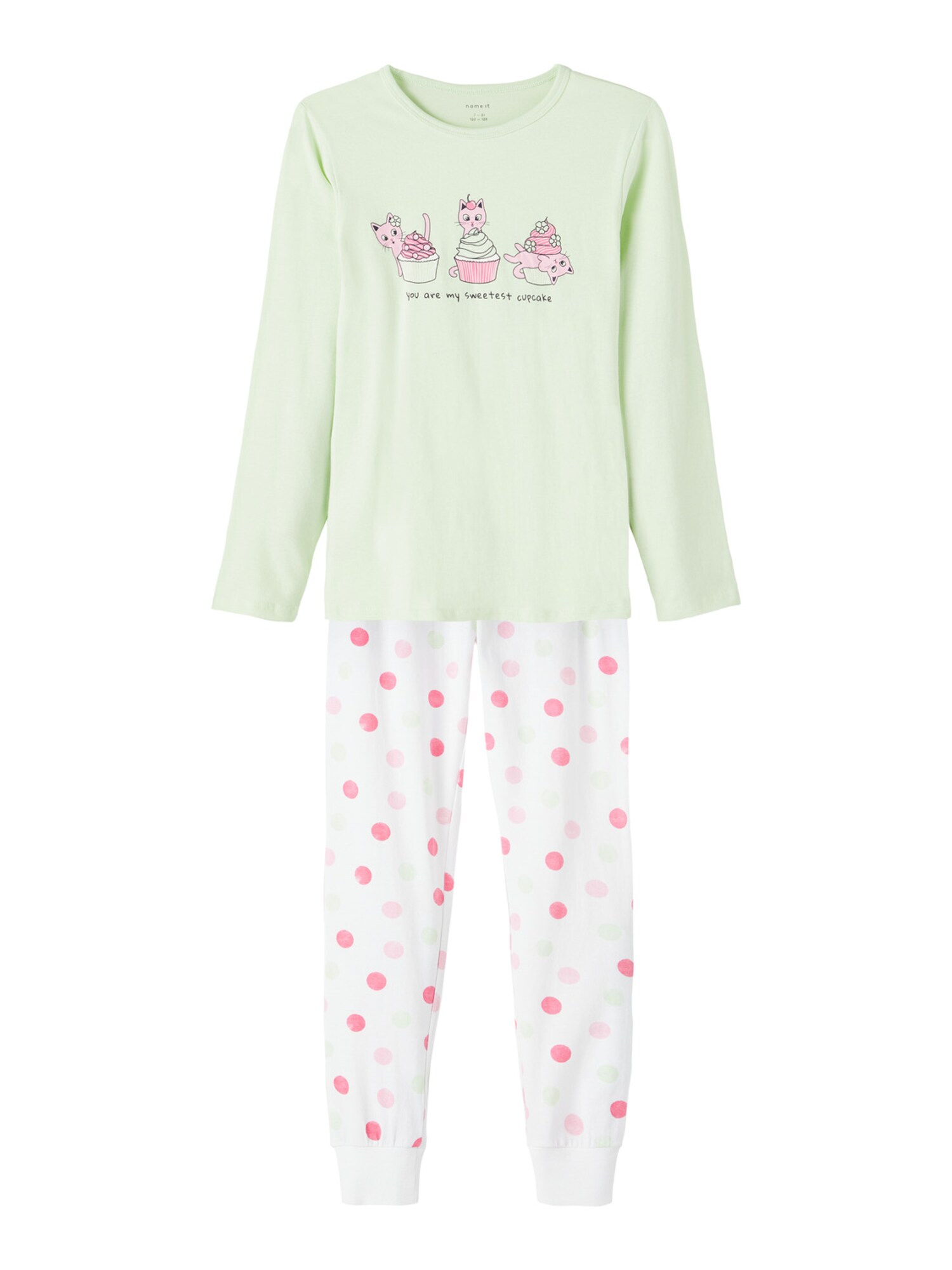NAME IT Pijama  verde claro / cor-de-rosa / preto / branco