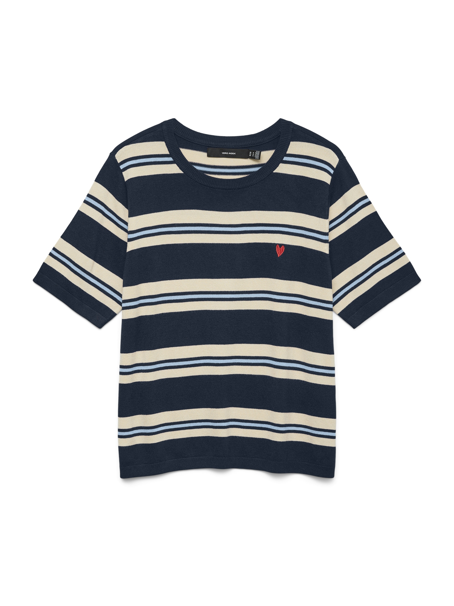 VERO MODA Pulover VMCARMELIA  crem / bleumarin / albastru deschis