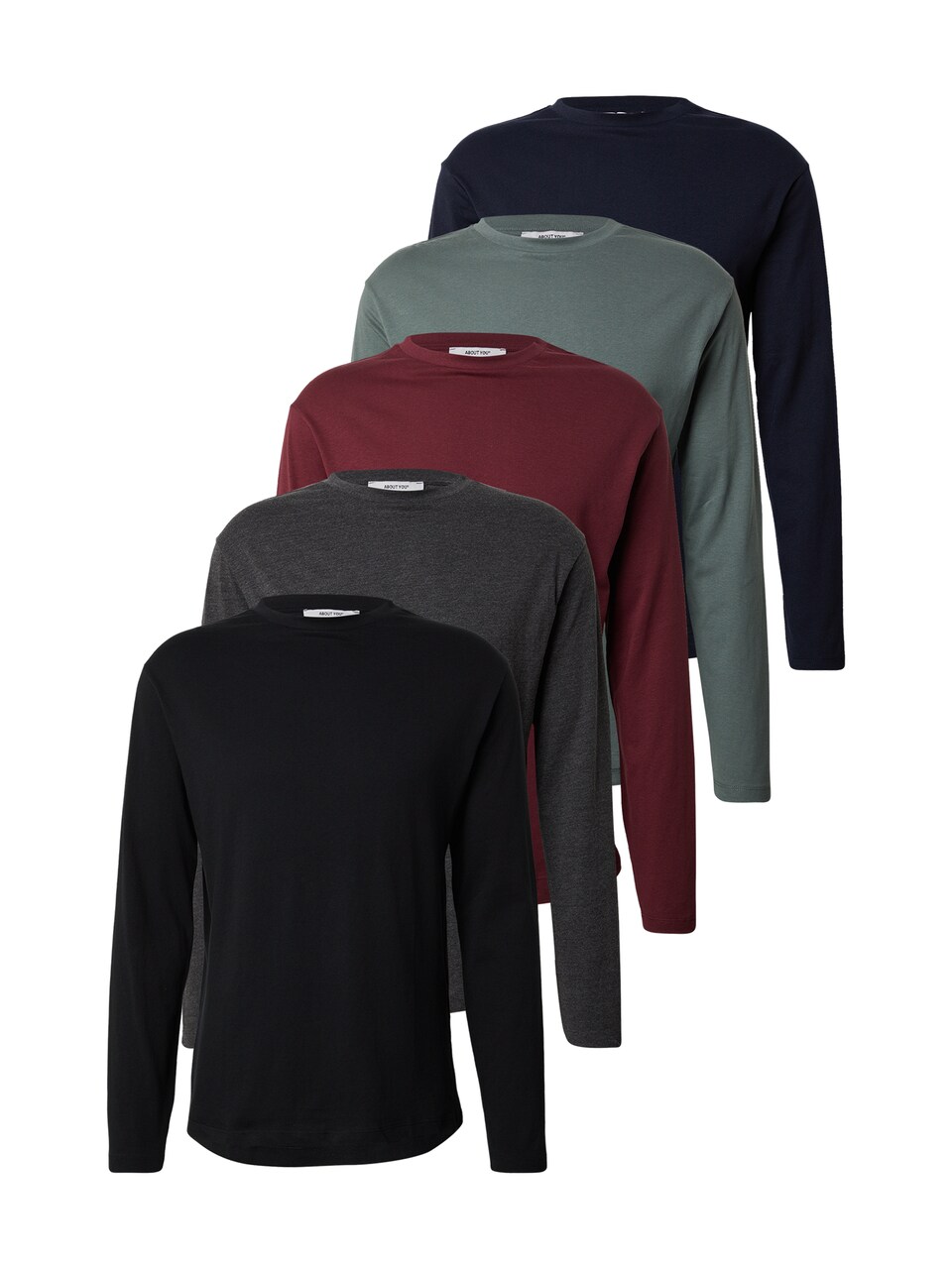 T-shirt 'Dean' marinblå / gråmelerad / vass / mörkröd
