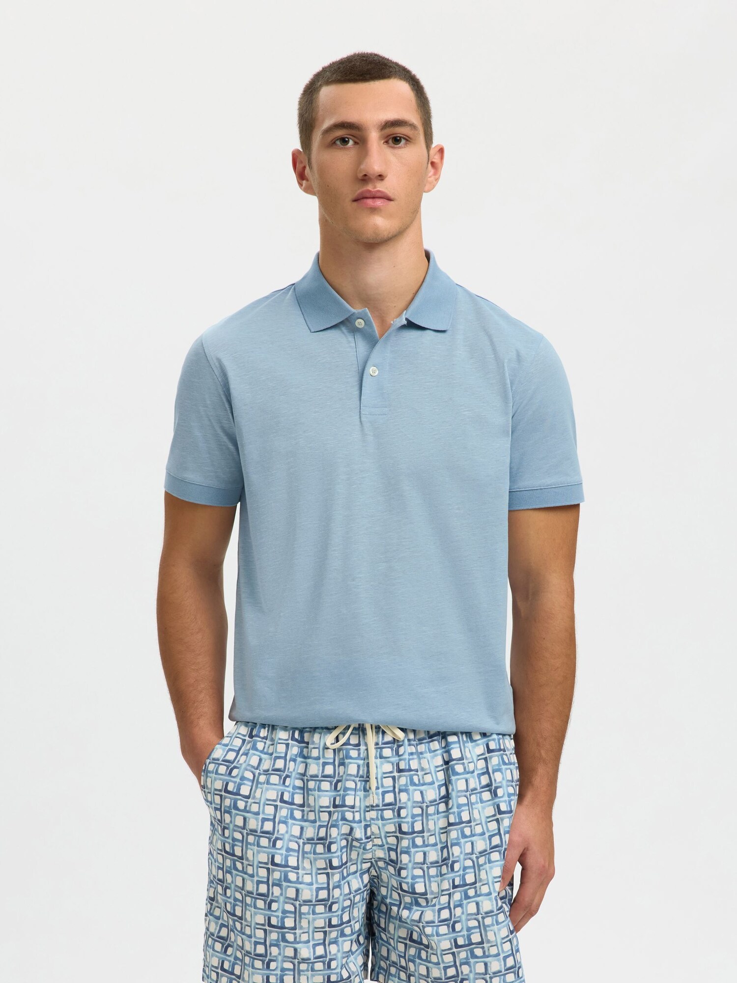 SELECTED Camiseta  azul claro