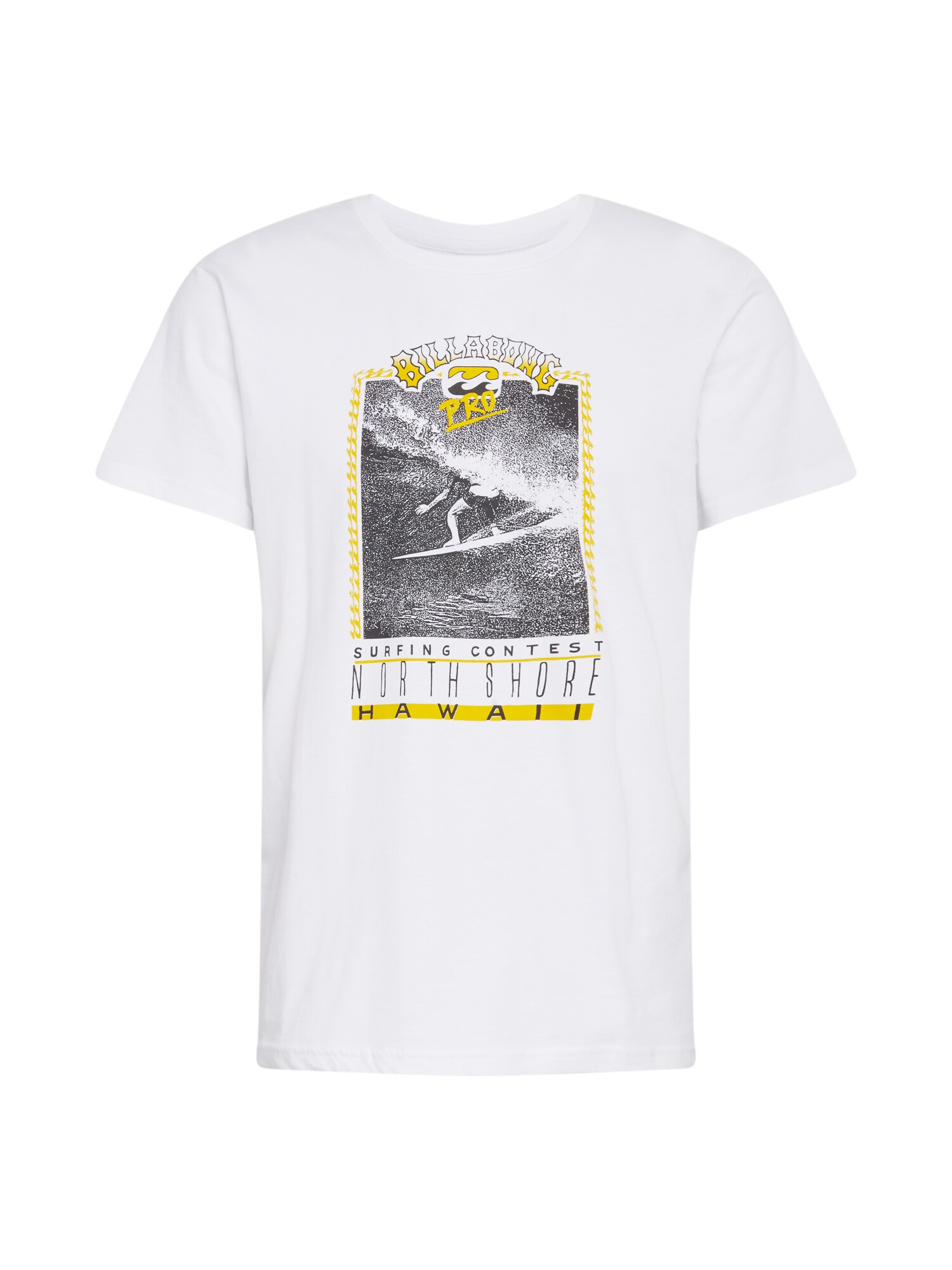 BILLABONG Marškinėliai 'Hawaii'  balta / juoda / geltona