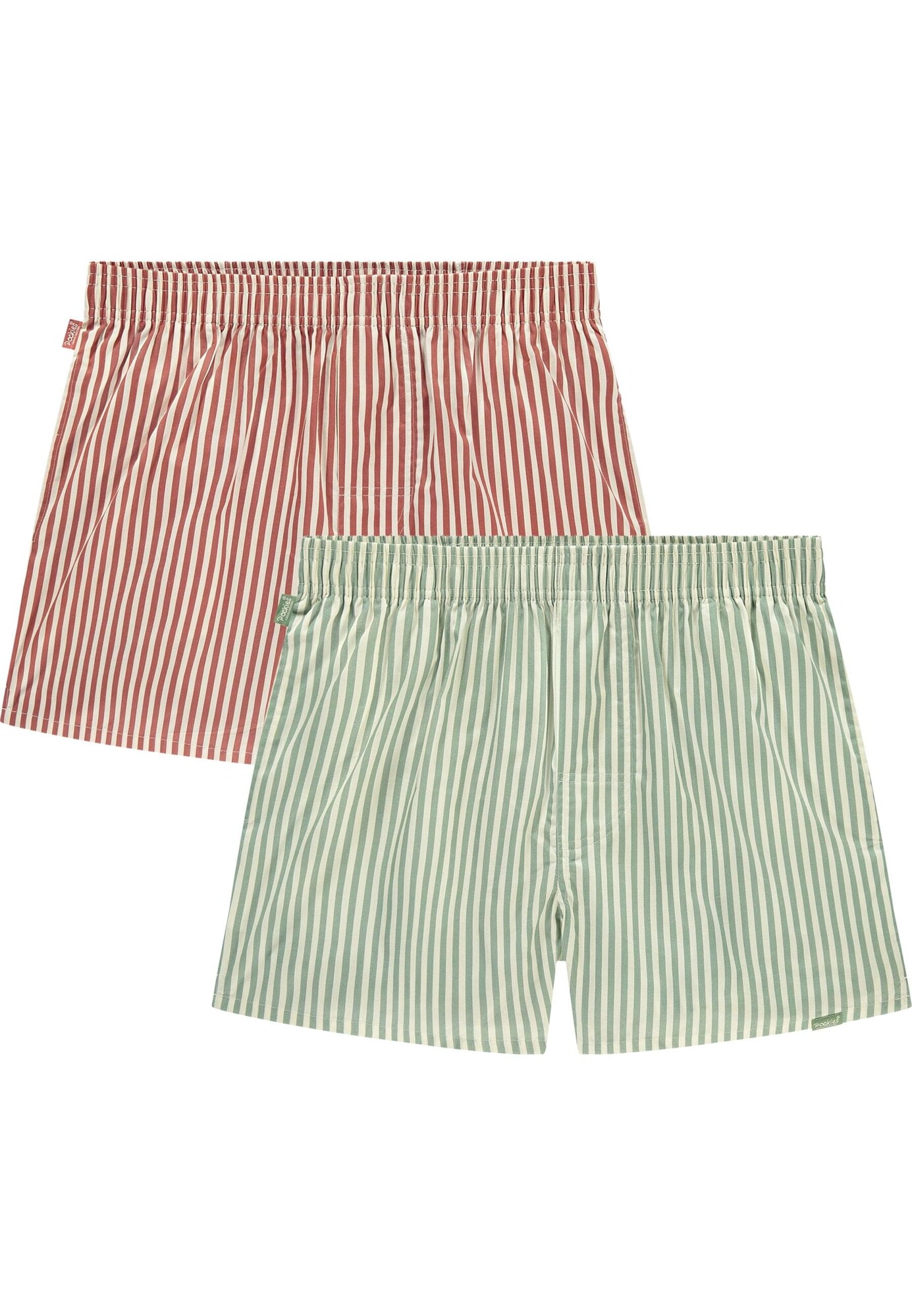 Pockies Boxeri  verde pastel / roșu / alb murdar