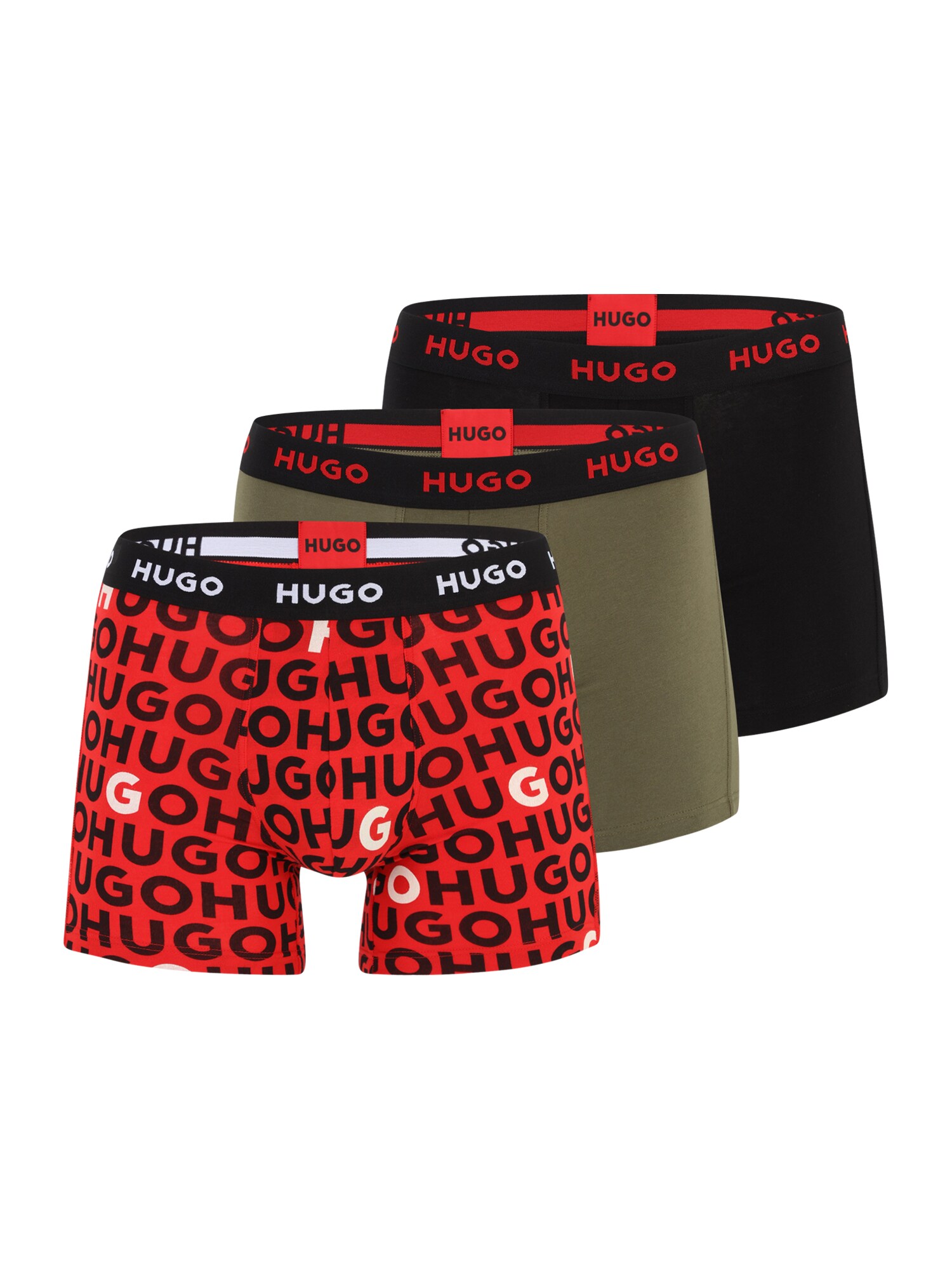 HUGO Boxeralsók  zöld / piros / fekete / fehér