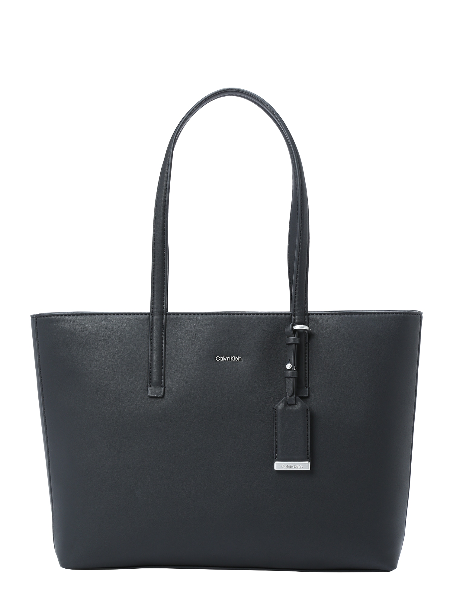 Calvin Klein Pirkinių krepšys 'Must' juoda / sidabrinė