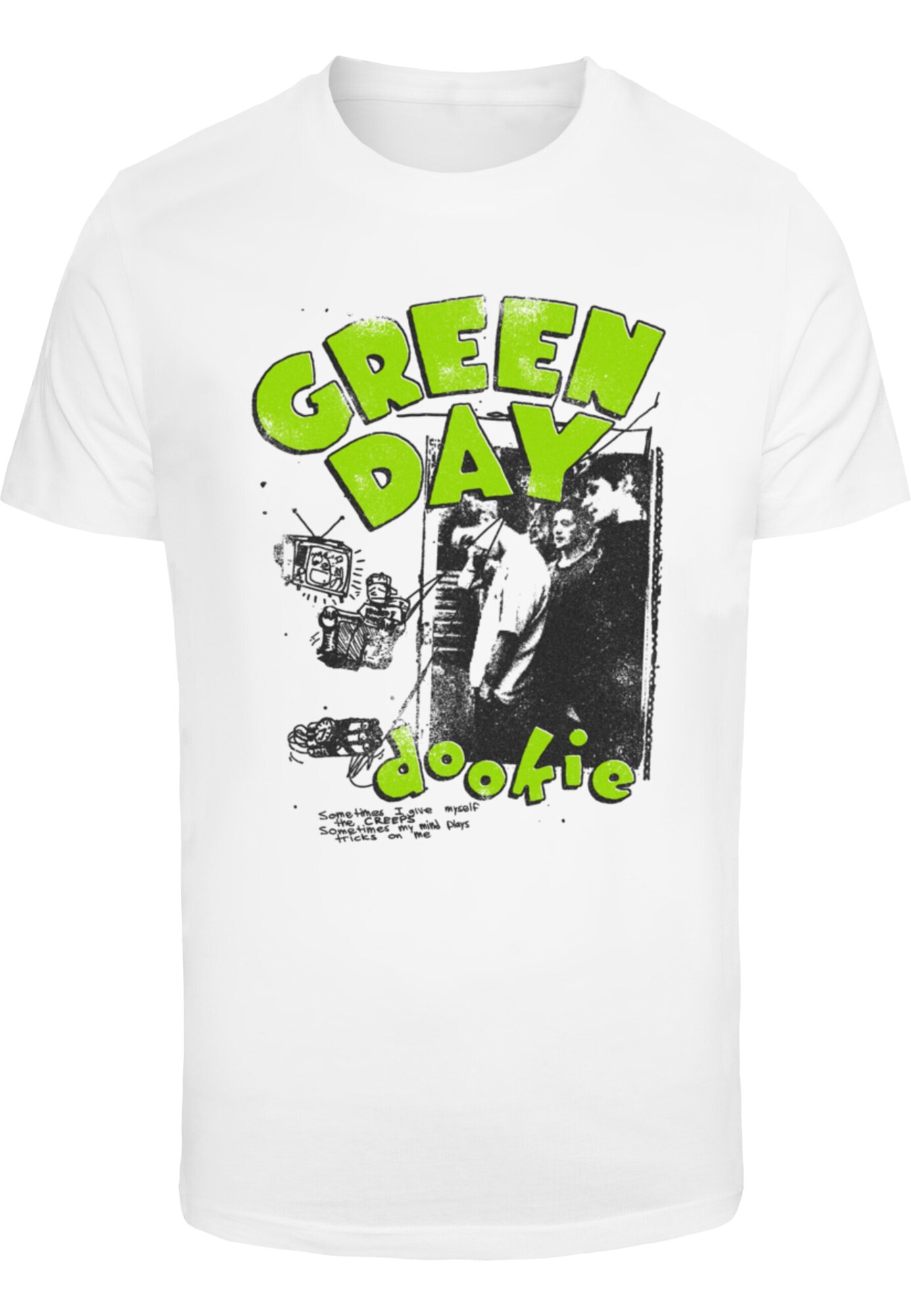 Merchcode Tricou Green Day Dookie Sketched Up  verde deschis / negru / alb