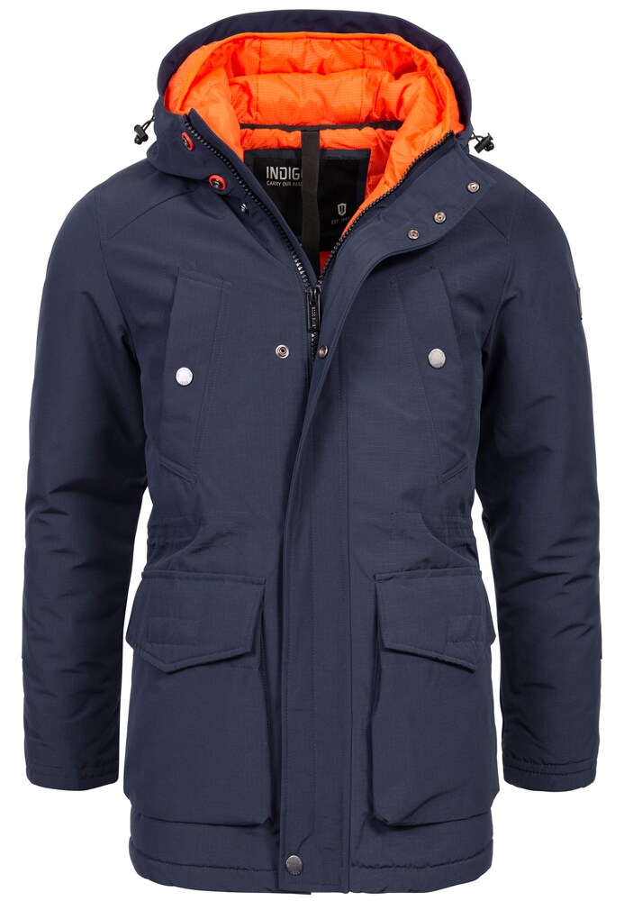 INDICODE JEANS Parka Herren Größe XXL navy / mischfarben / orange