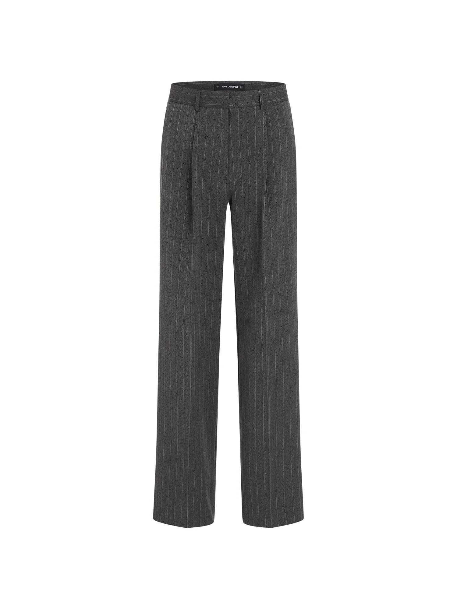Karl Lagerfeld Pantaloni cutați  gri închis / alb