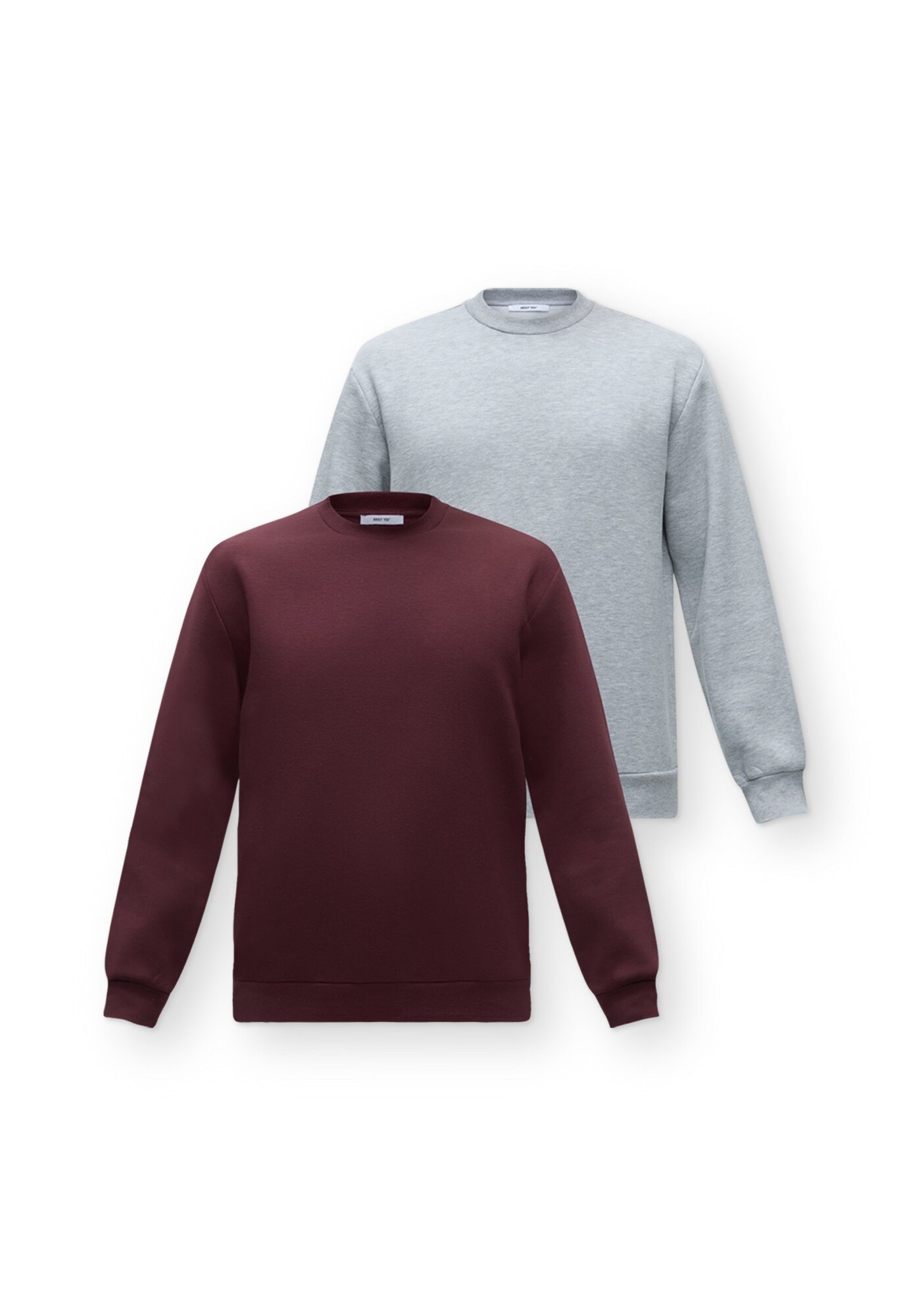 ABOUT YOU Sudadera 'Davin' gris moteado / burdeos