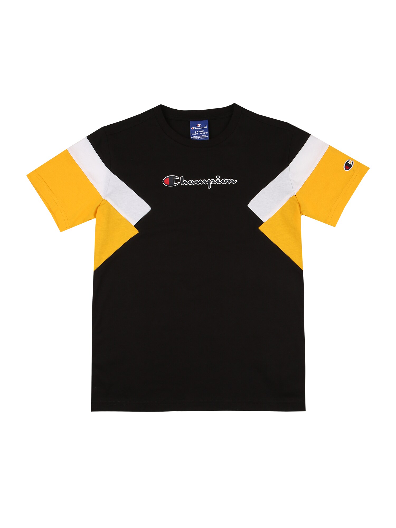 Champion Authentic Athletic Apparel Marškinėliai  juoda / geltona / balta
