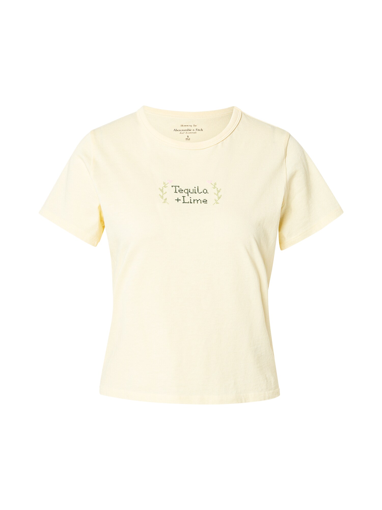 Abercrombie & Fitch Tričko svetložltá / svetlozelená / tmavozelená / ružová