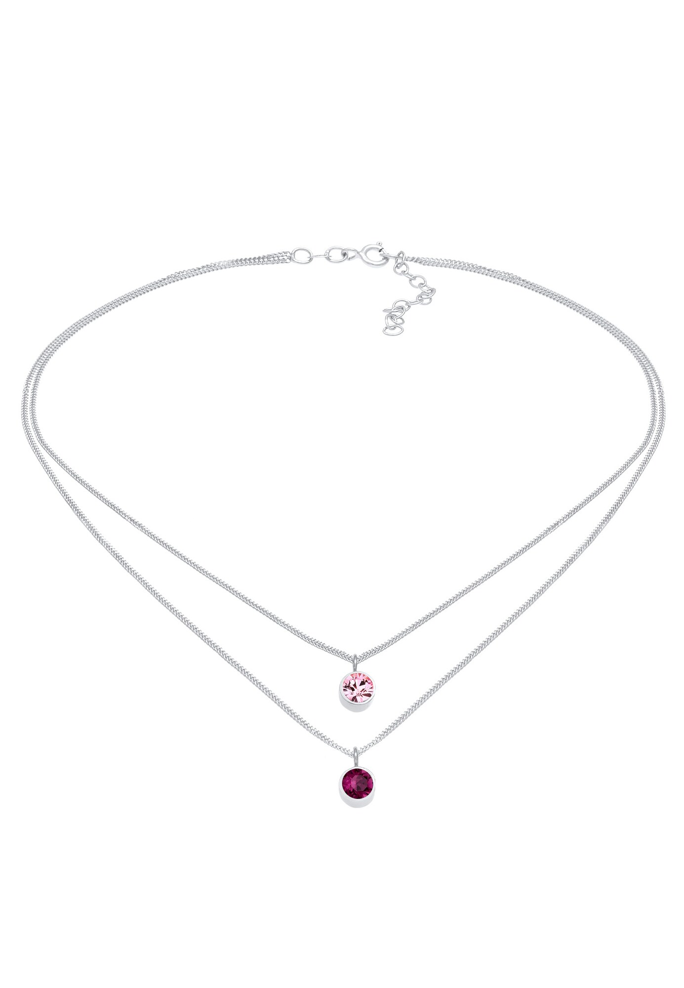 Elli Ketting Pink / Rosa / Zilver